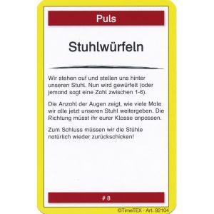 Bewegungskarten mit Beispielkarte Stuhlwürfeln