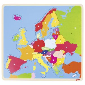 Holzpuzzle mit den Europäischen Ländern