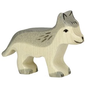 Kleiner Wolf aus Holz von Holztiger