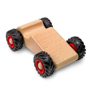 Mini Rennauto aus Holz mit Gummireifen von fagus